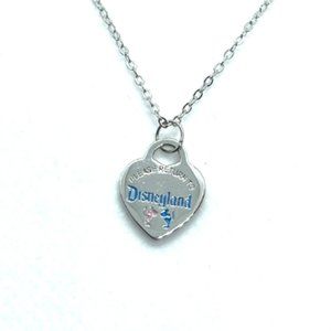 Inspired blue enamel with kissing M & M sterling necklace